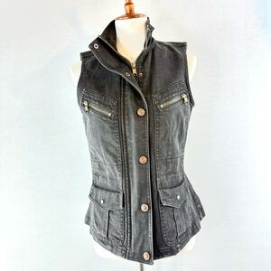Lauren Jeans Co. Ralph Lauren Black Denim Y2K Utility Vest